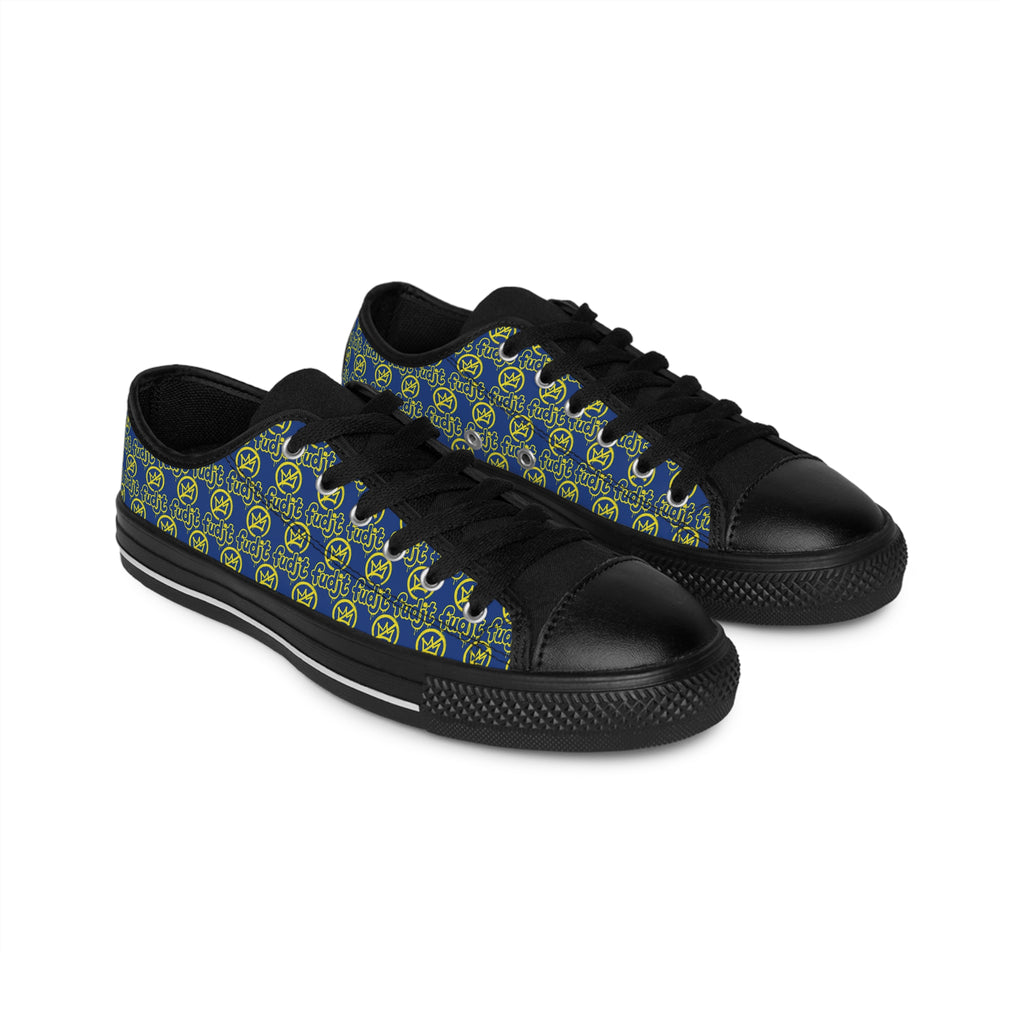 Dark Blue Golden fudjt No Kings Street Style Sneakers | Men & Boys All Over 1 Low Top