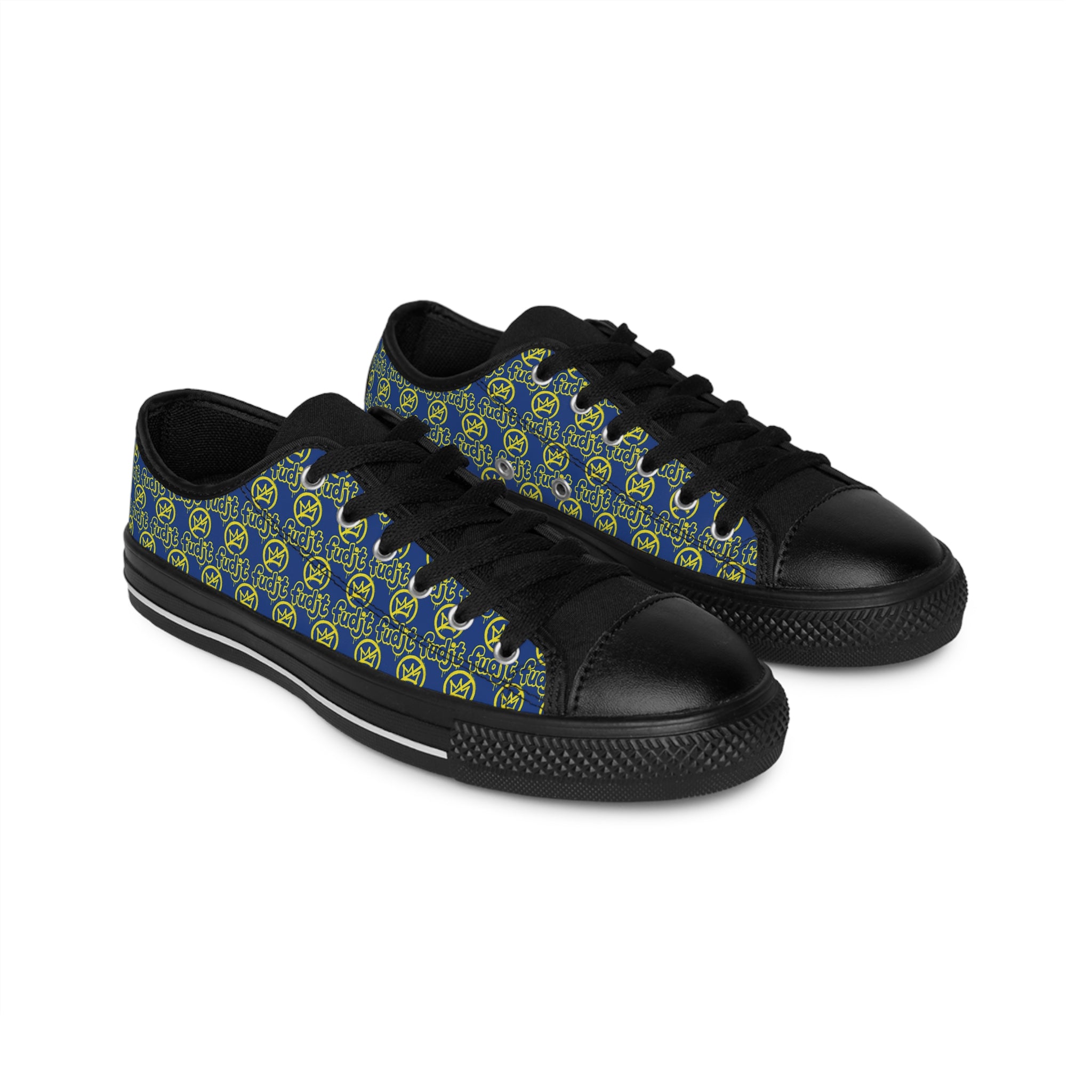 Dark Blue Golden fudjt No Kings Street Style Sneakers | Men & Boys All Over 1 Low Top