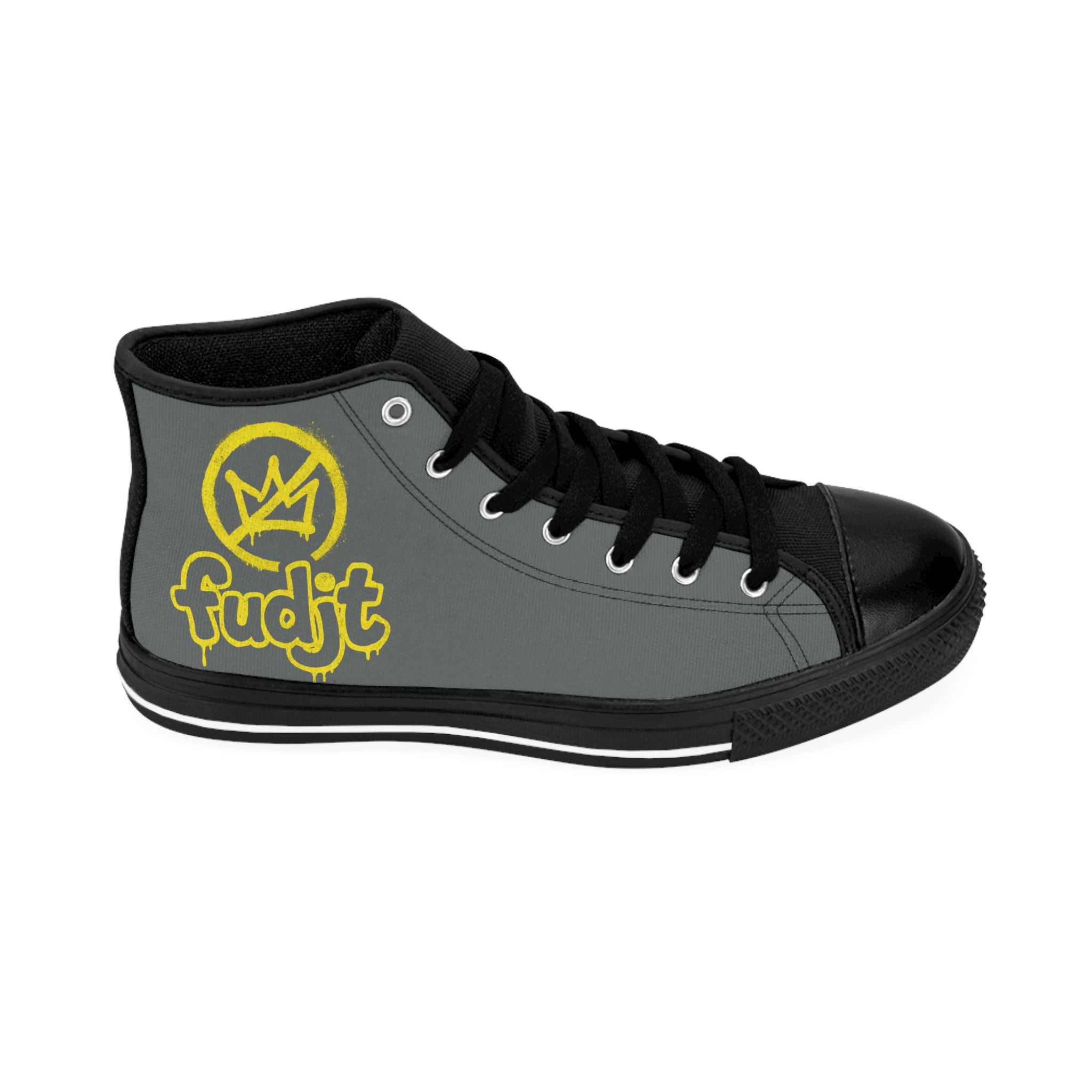 Dark Gray Golden fudjt No Kings Street Style Sneakers | Men & Boys 3.75 High Top