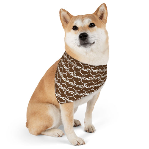 Brown fudjt Unbroken Chain 1.25  Bandana Collar for Dogs, Cats & More | 4 Sizes