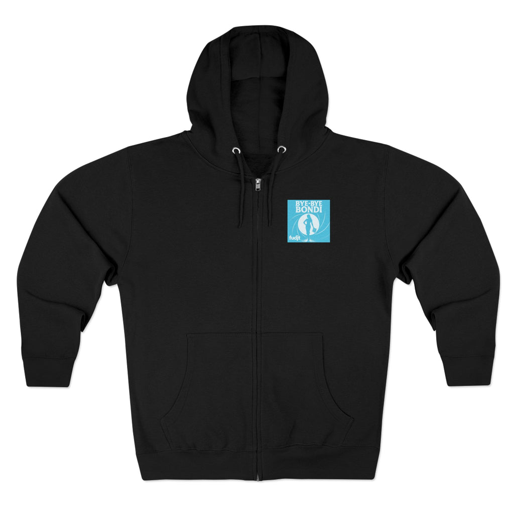 Bye-Bye Bondi | Blue Smoke Screen Retro fudjt Zip Hoodie | Front & Back Graphic | 8 Colors