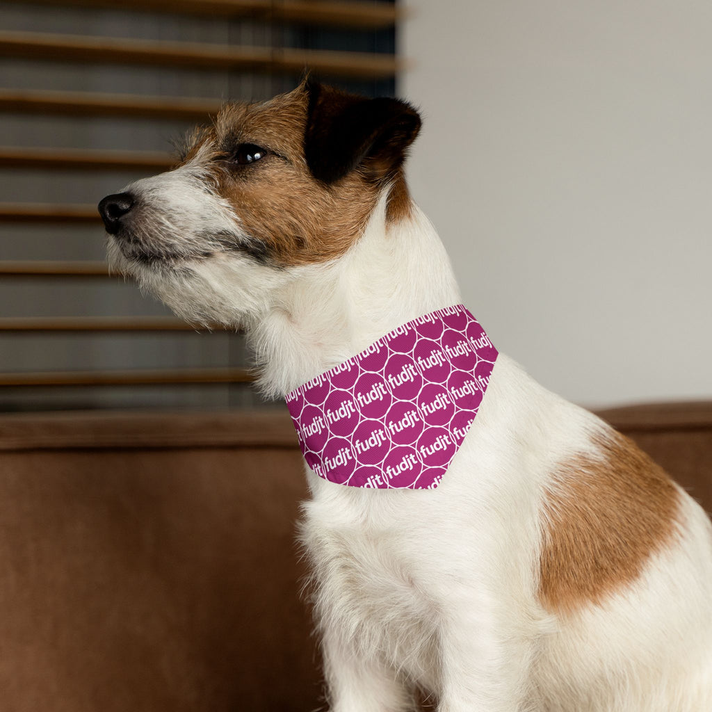 Pink fudjt Unbroken Chain 1.25  Bandana Collar for Dogs, Cats & More | 4 Sizes