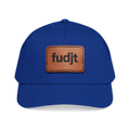 fudjt Leather Patch Baseball Cap — Mid Profile Trucker Hat | 14 Solid Colors