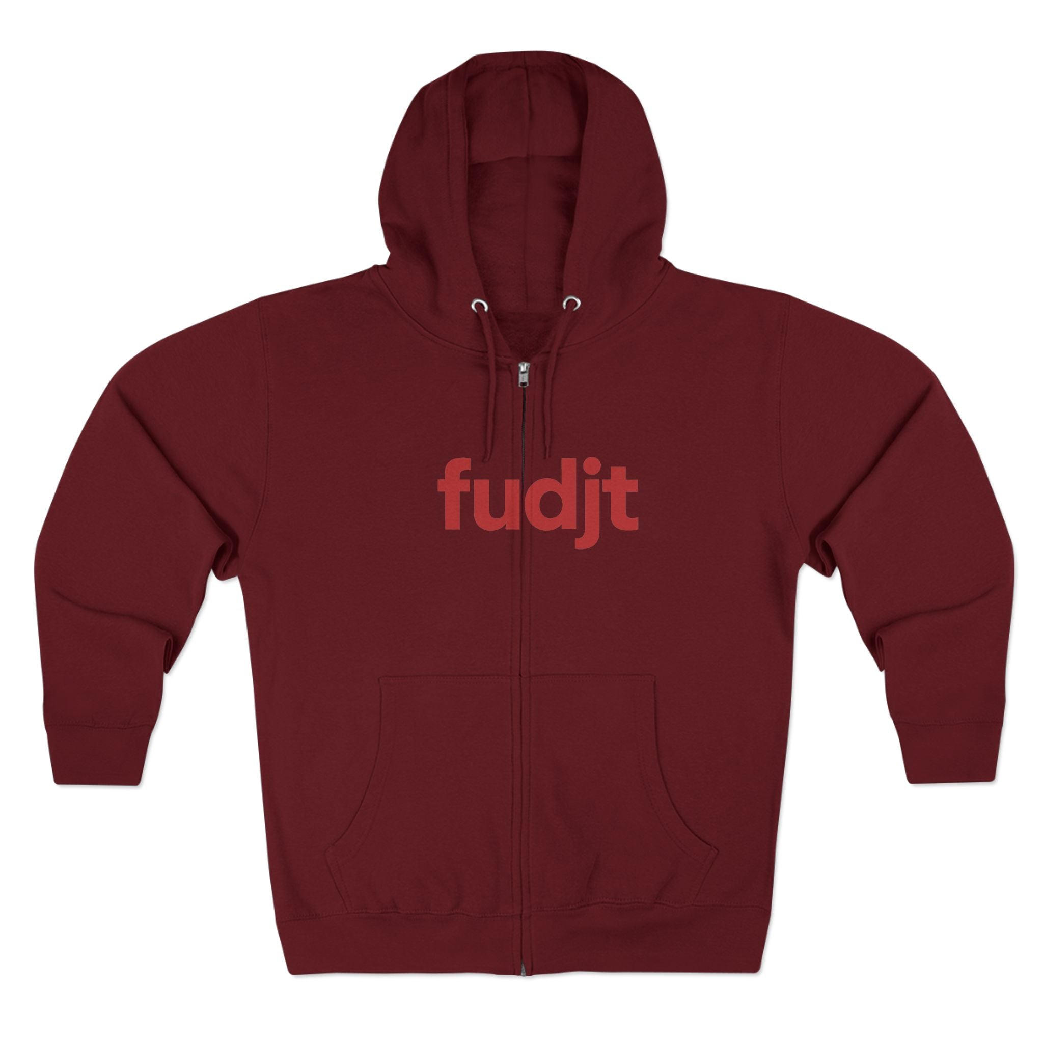 Zip Hoodie with Red fudjt Design | Cozy Everyday Comfort | 8 Colors
