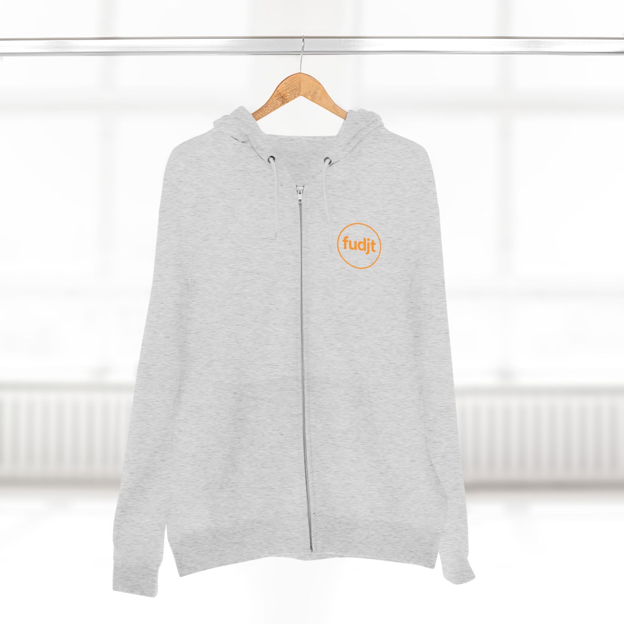 Orange fudjt Circle Zip Hoodie | Front & Back Graphic | 8 Colors