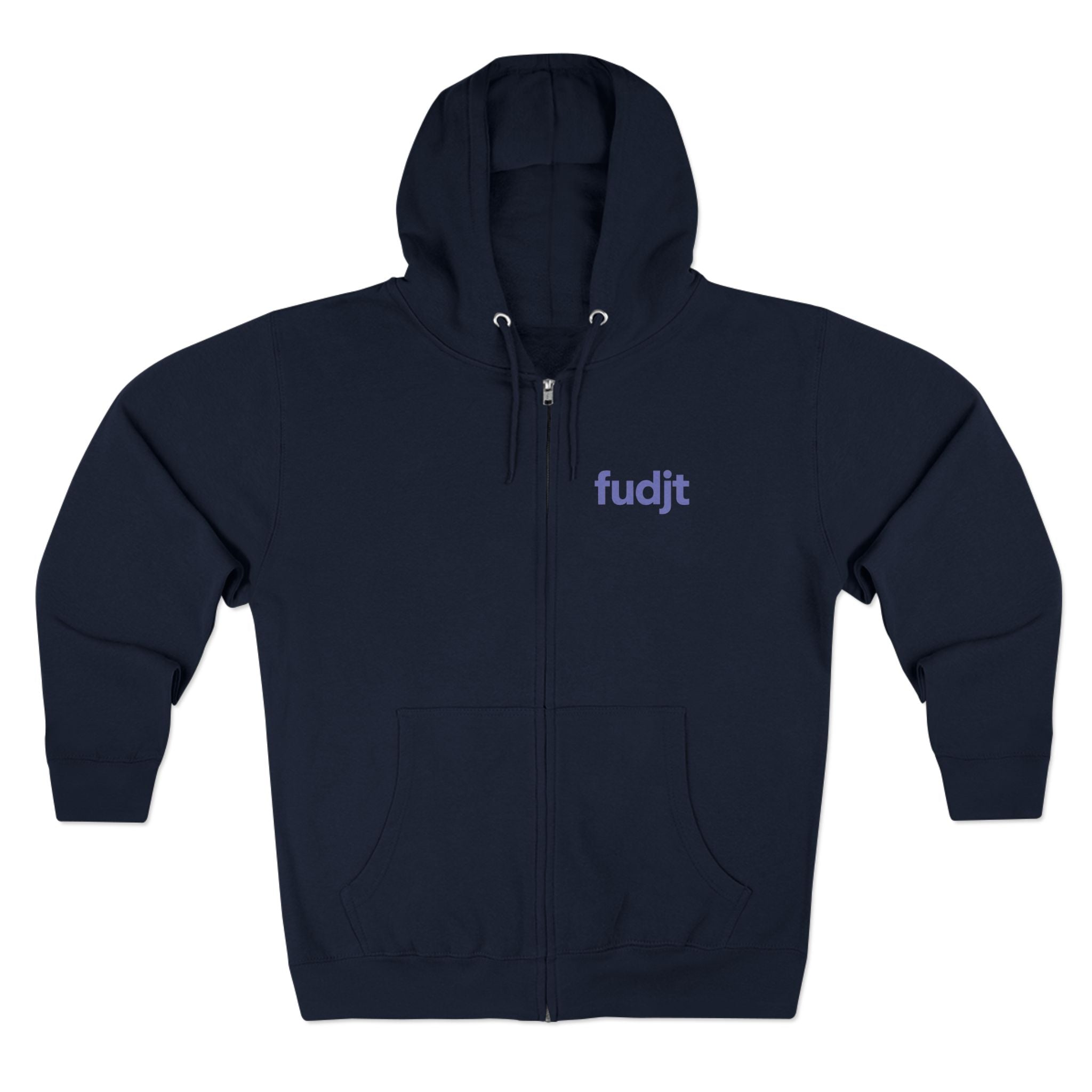Zip Hoodie with Bigfoot Rising Backside + Light Blue fudjt on Front | 8 Colors