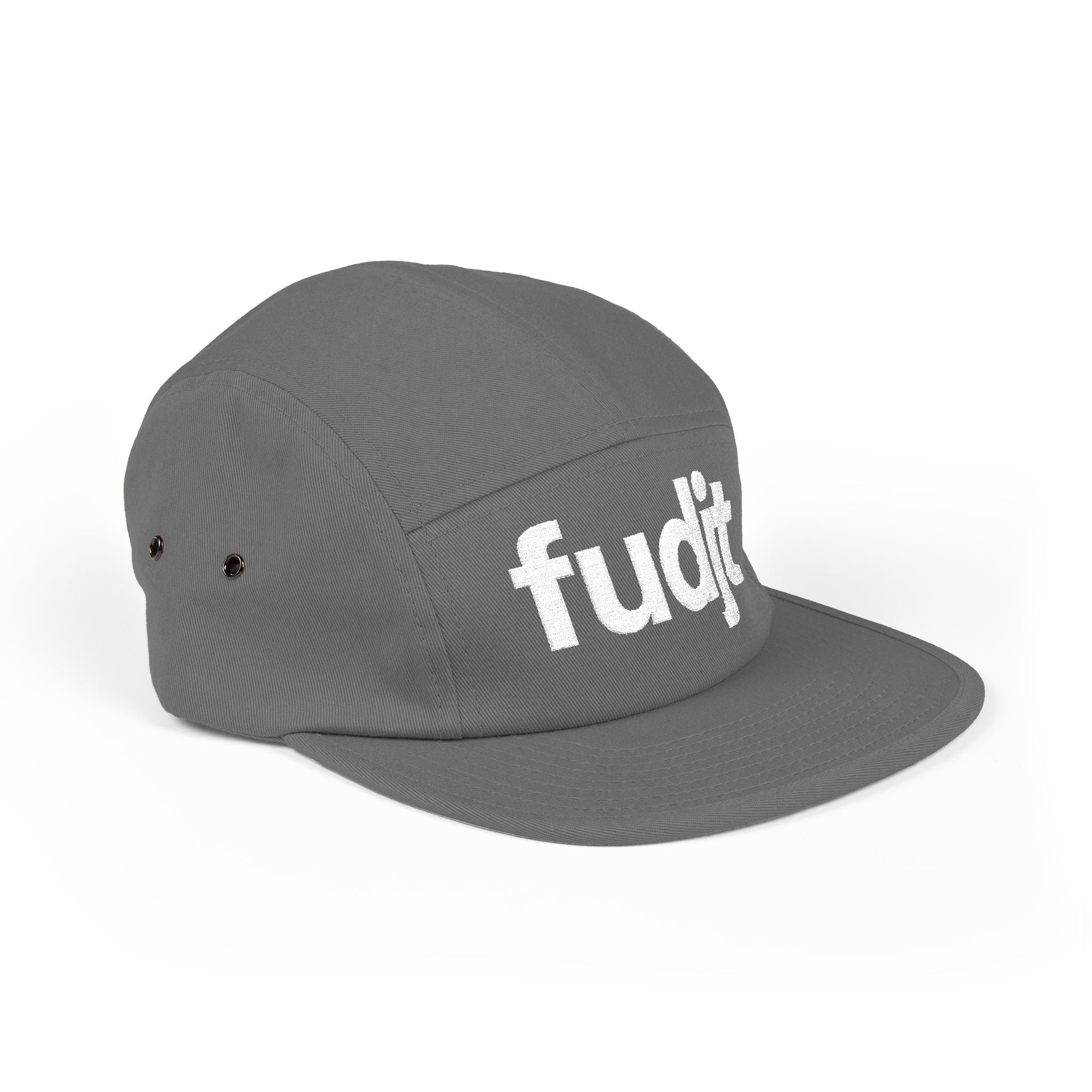 Embroidered 5 Panel Cap - White fudjt Logo - 7 Colors