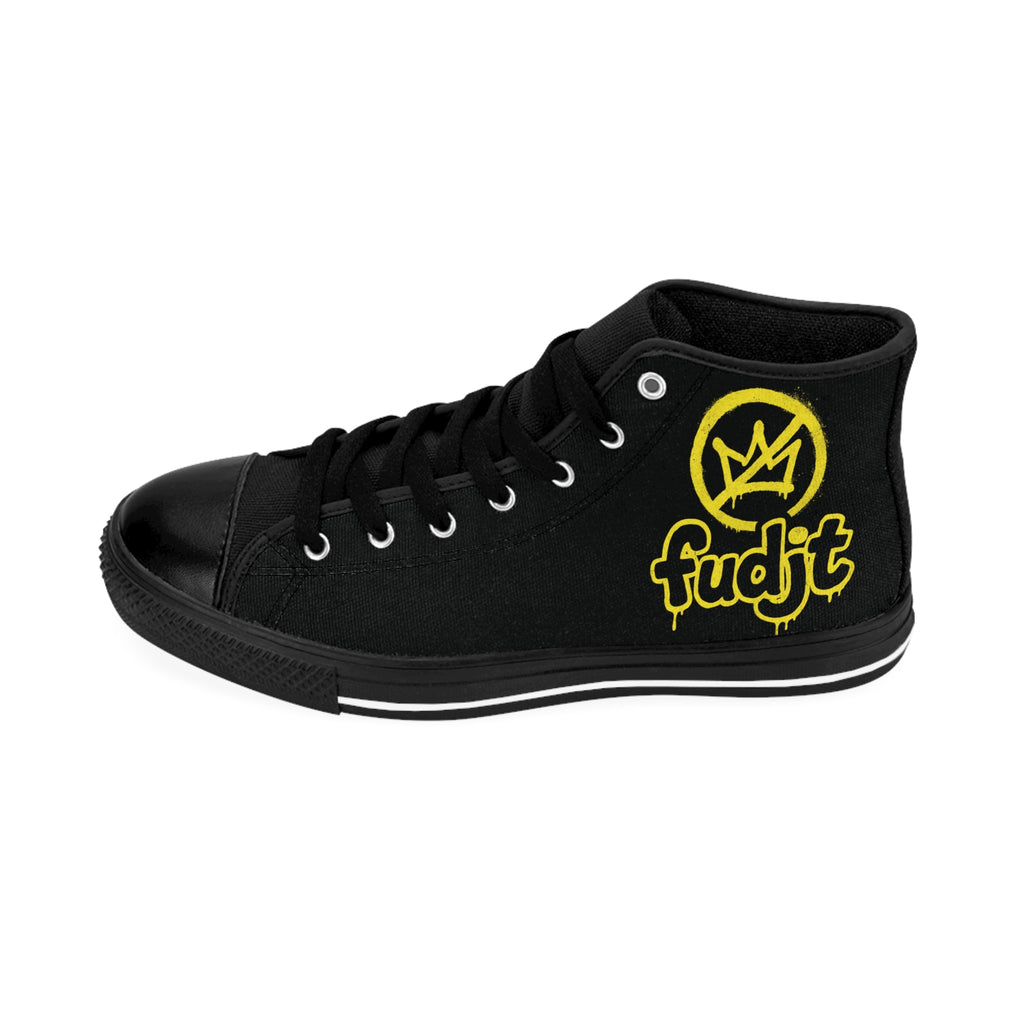 Black Golden fudjt No Kings Street Style Sneakers | Men & Boys 3.75 High Top