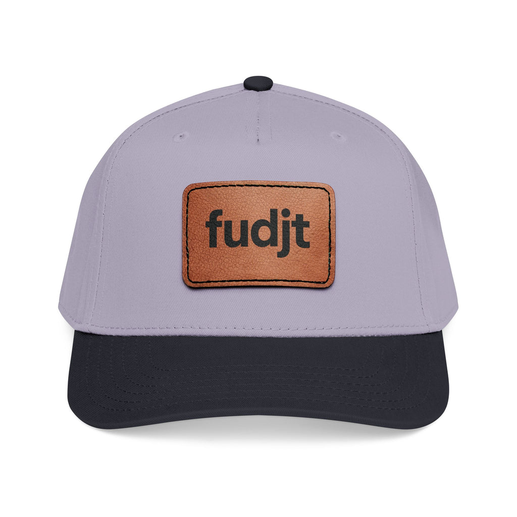 fudjt Leather Patch Baseball Cap — Mid Profile Trucker Hat | 30 Two-Tone Colors