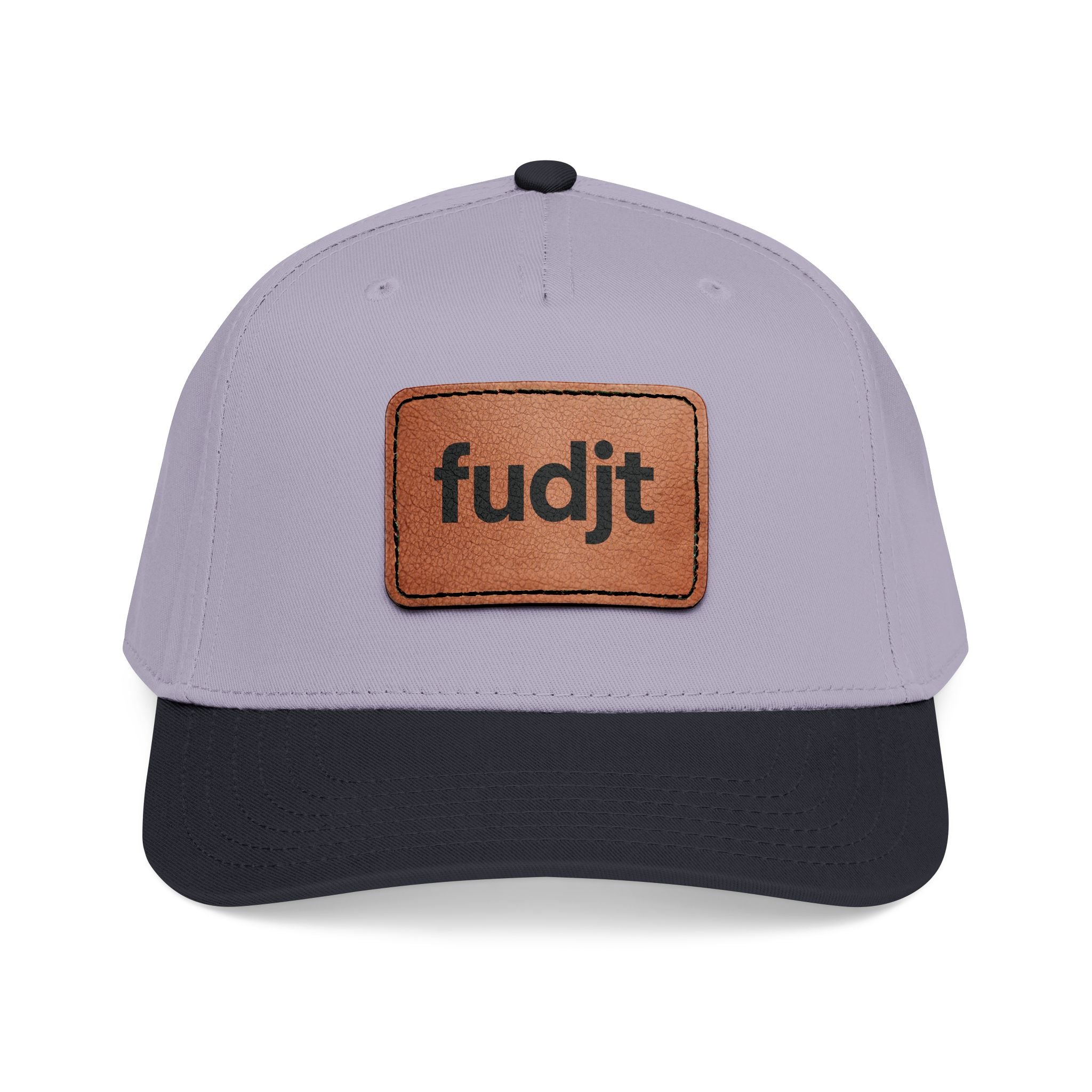 fudjt Leather Patch Baseball Cap — Mid Profile Trucker Hat | 30 Two-Tone Colors