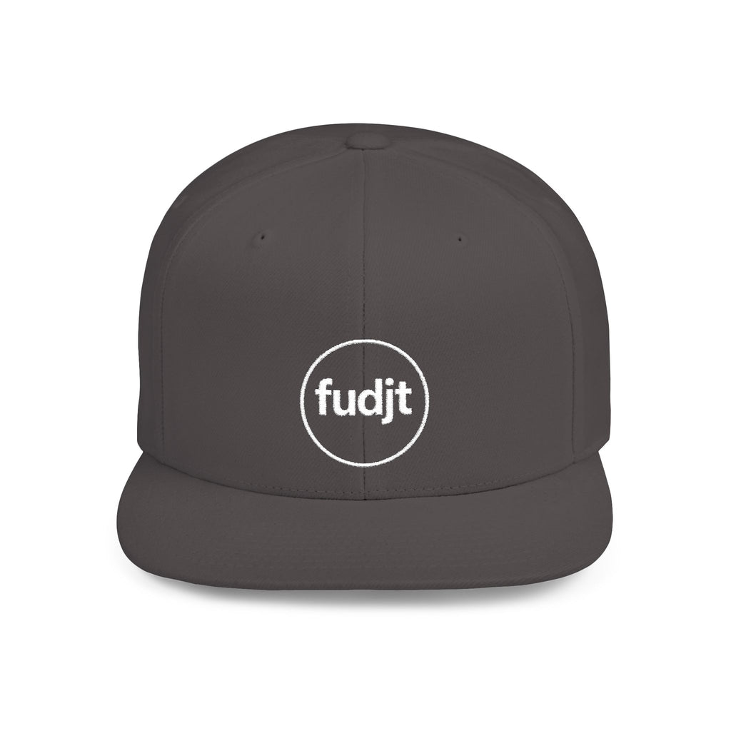fudjt Circle Flat Bill Snapback Hat | White Embroidery |  14 Colors