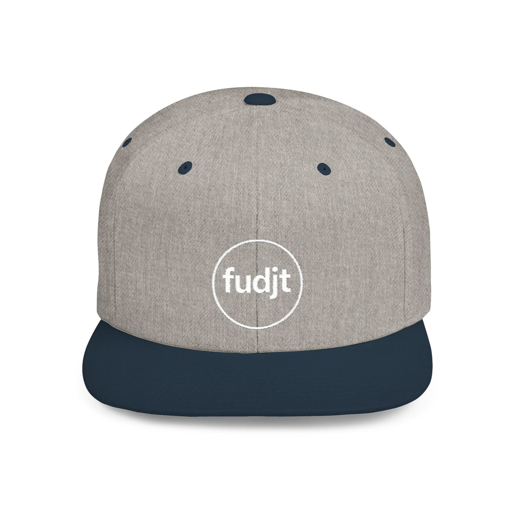 fudjt Circle Flat Bill Snapback Hat | White Embroidery |  14 Colors