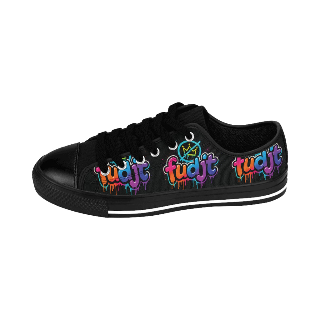 fudjt No Kings Clown Town Street Style Sneakers | Men & Boys Black All Over Low Top