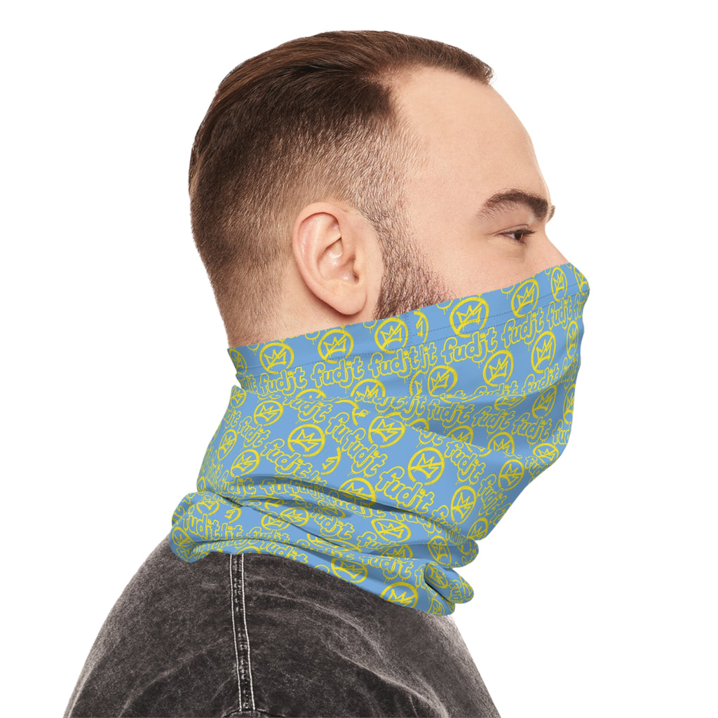 Light Blue Golden fudjt No Kings 1.25 Neck Gaiter