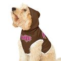 Brown fudjt Pet Hoodie with Pink Drip Design