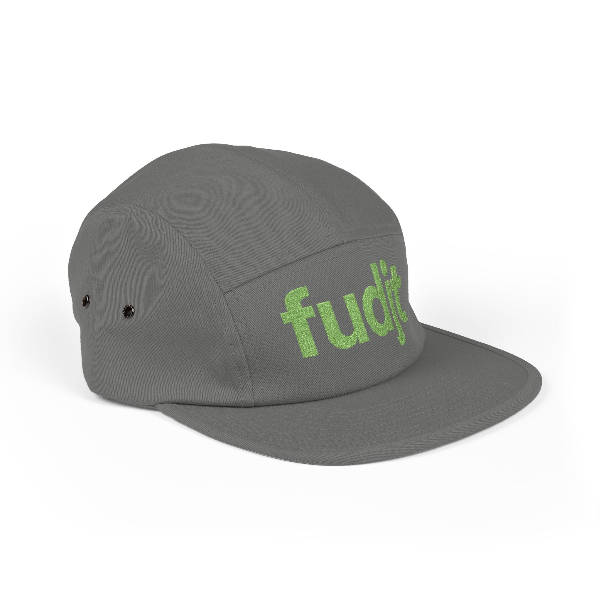 Embroidered 5 Panel Cap - Green fudjt Logo - 7 Colors