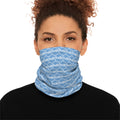 Light Blue & White fudjt Unbroken Chain 1.25 Neck Gaiter