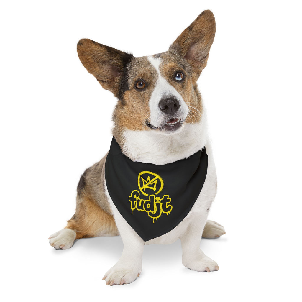 Black Golden fudjt No Kings Bandana Collar for Dogs, Cats & More | 4 Sizes
