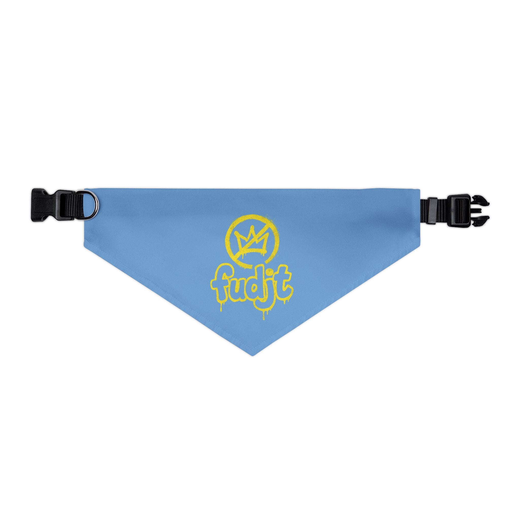 Light Blue Golden fudjt No Kings Bandana Collar for Dogs, Cats & More | 4 Sizes