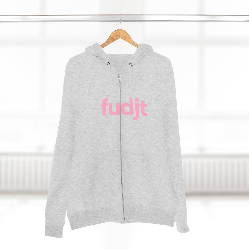 Zip Hoodie with Pink fudjt Design | Cozy Everyday Comfort | 8 Colors