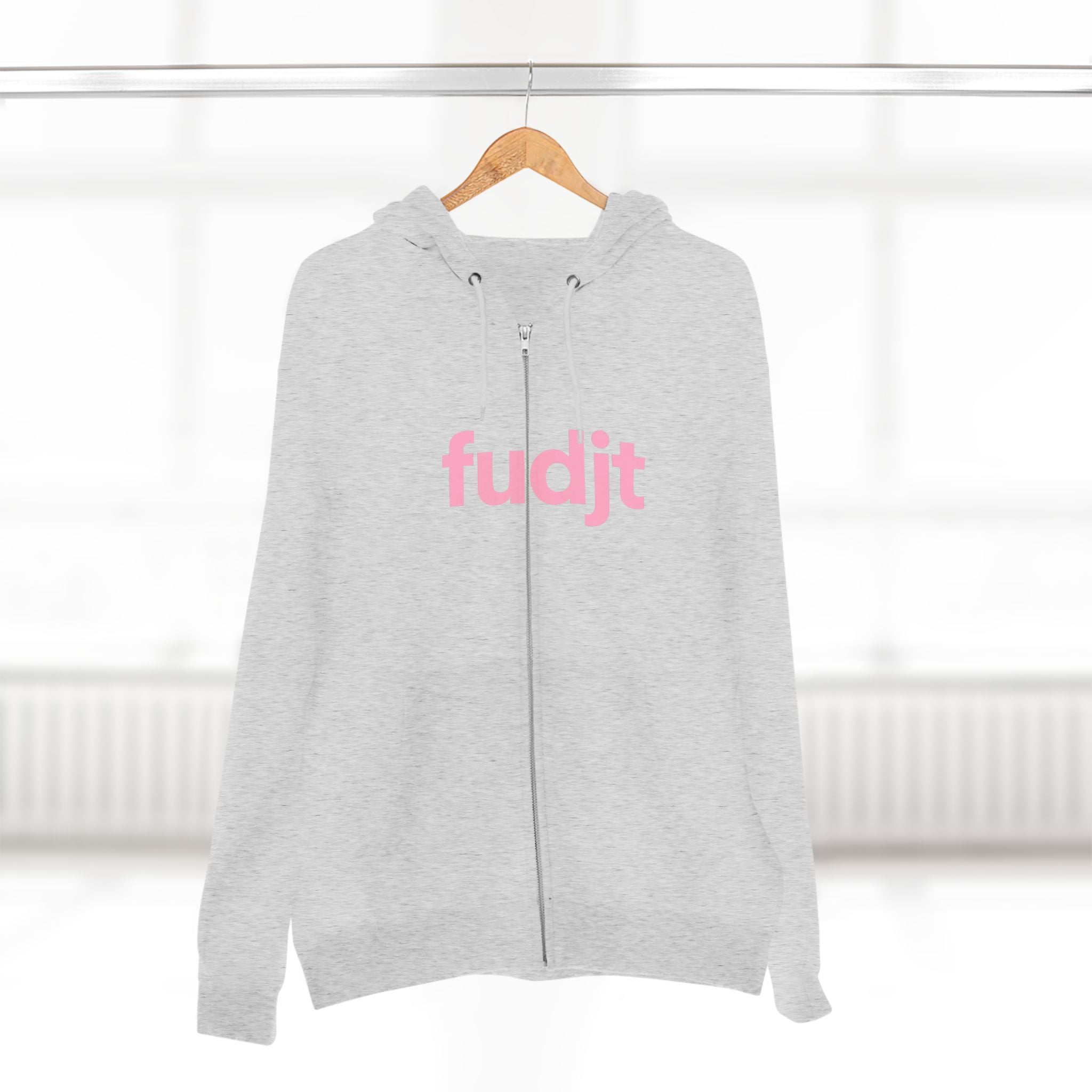 Zip Hoodie with Pink fudjt Design | Cozy Everyday Comfort | 8 Colors