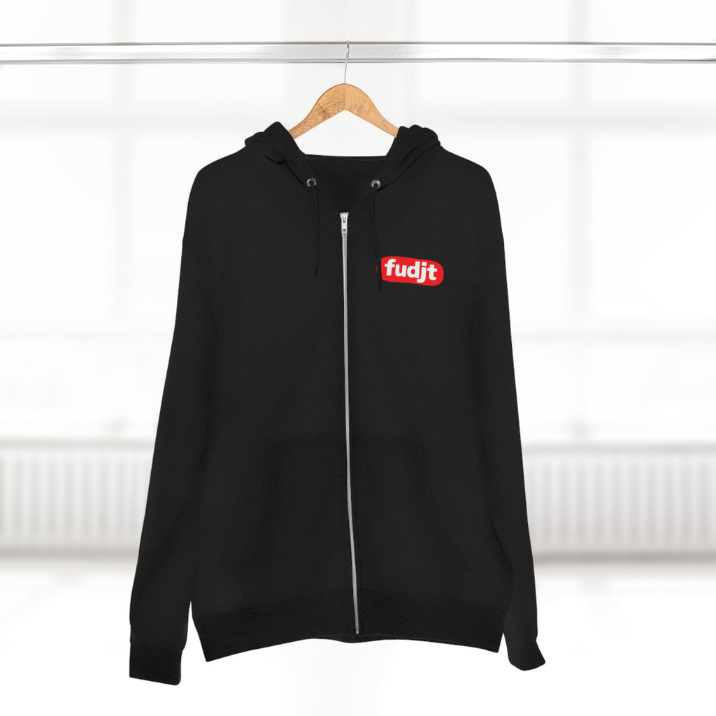 fudjt Anti-Supremacy Red Badge Zip Hoodie | Front & Back Graphic | 8 Colors