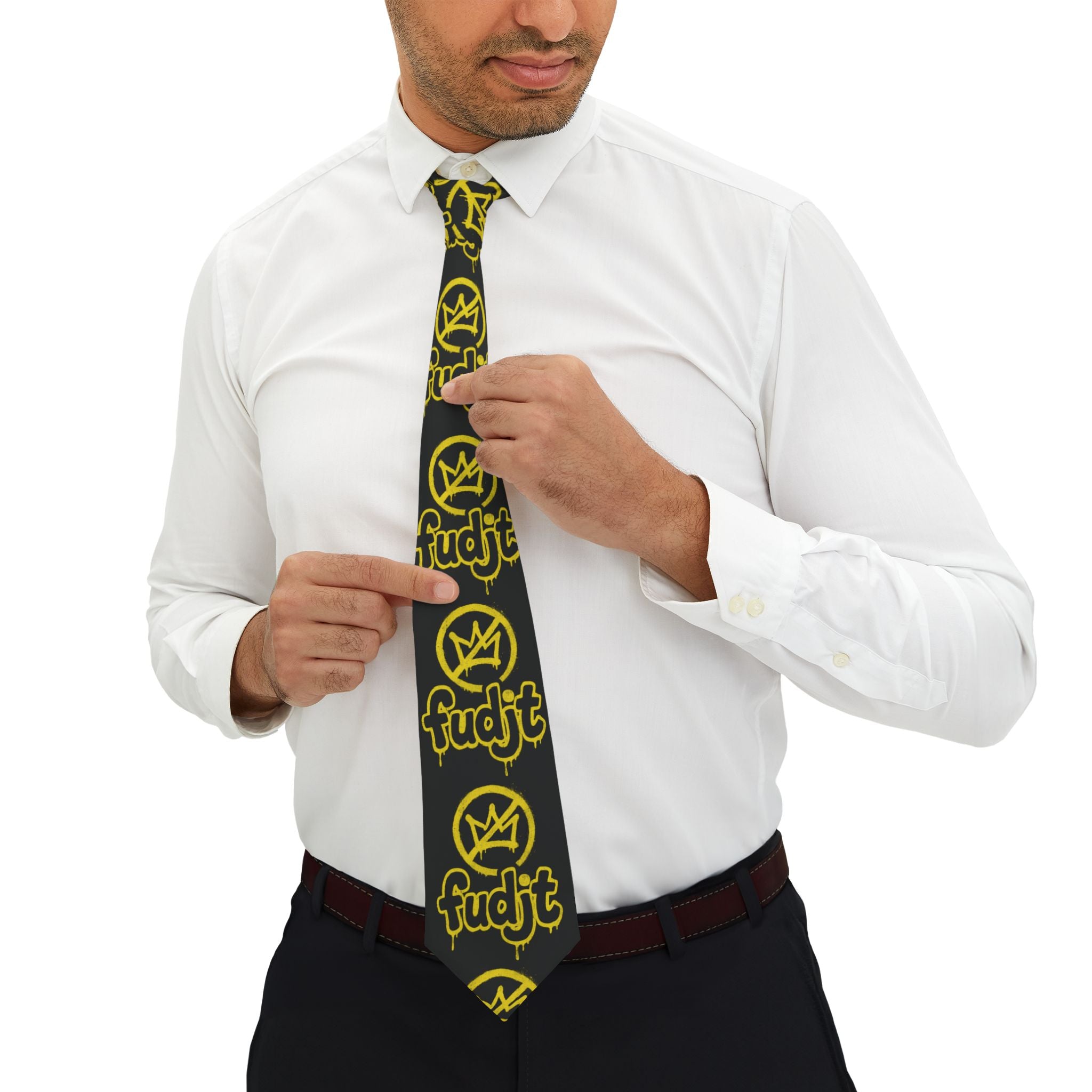 Black BOLD Golden fudjt No Kings Necktie