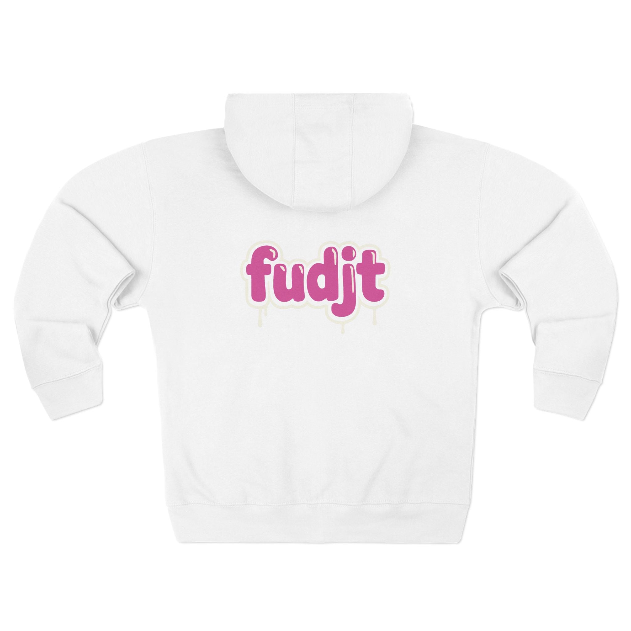 Zip Hoodie with Pink Drip fudjt | Front & Back Graphic | 8 Colors