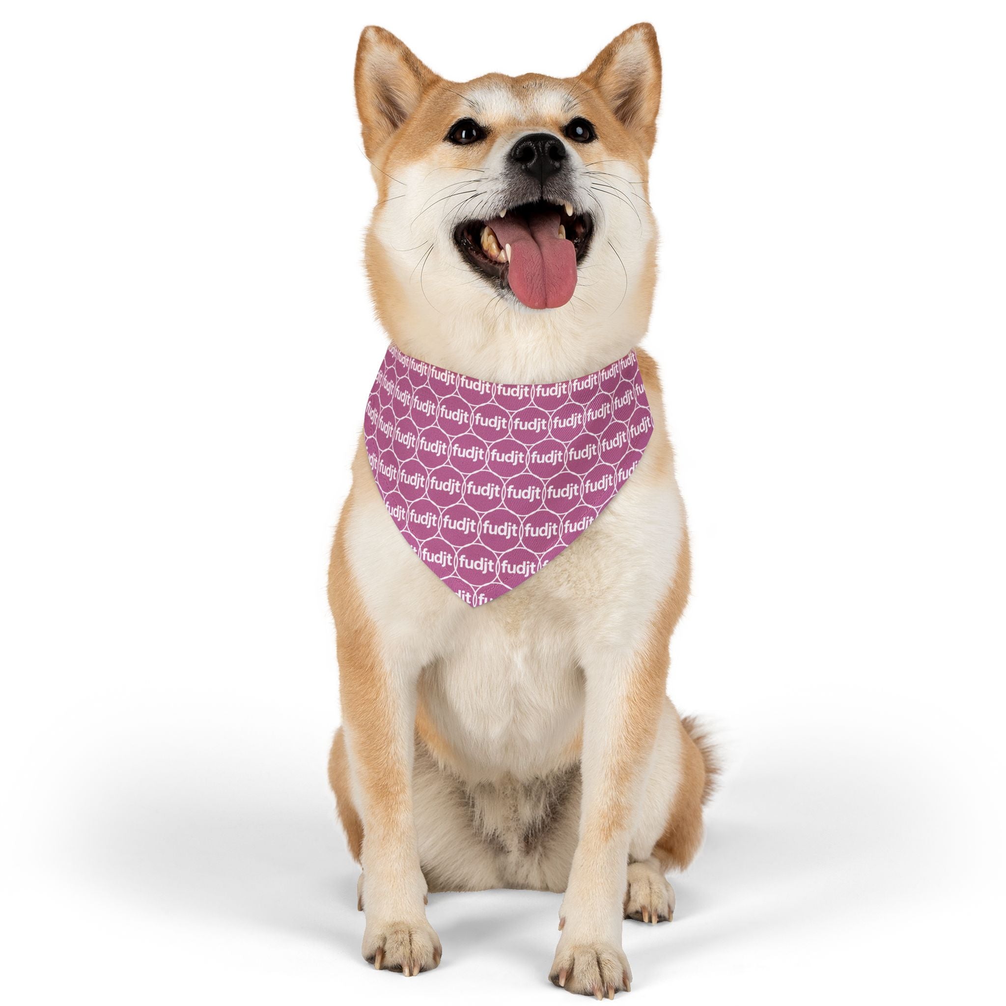 Light Pink fudjt Unbroken Chain 1.25  Bandana Collar for Dogs, Cats & More | 4 Sizes