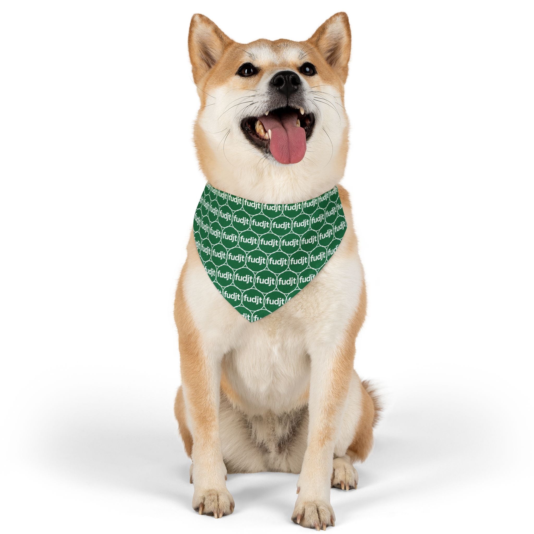 Dark Green fudjt Unbroken Chain 1.25  Bandana Collar for Dogs, Cats & More | 4 Sizes
