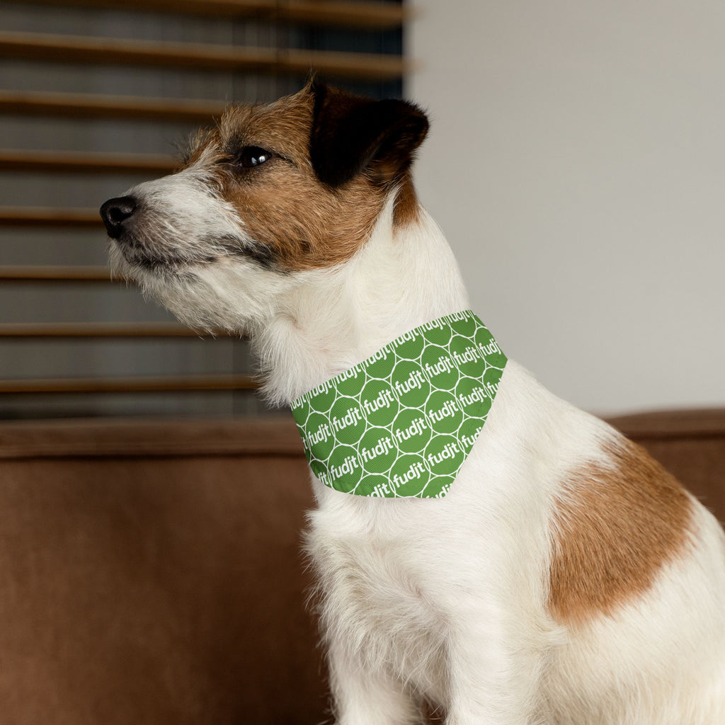Green fudjt Unbroken Chain 1.25  Bandana Collar for Dogs, Cats & More | 4 Sizes