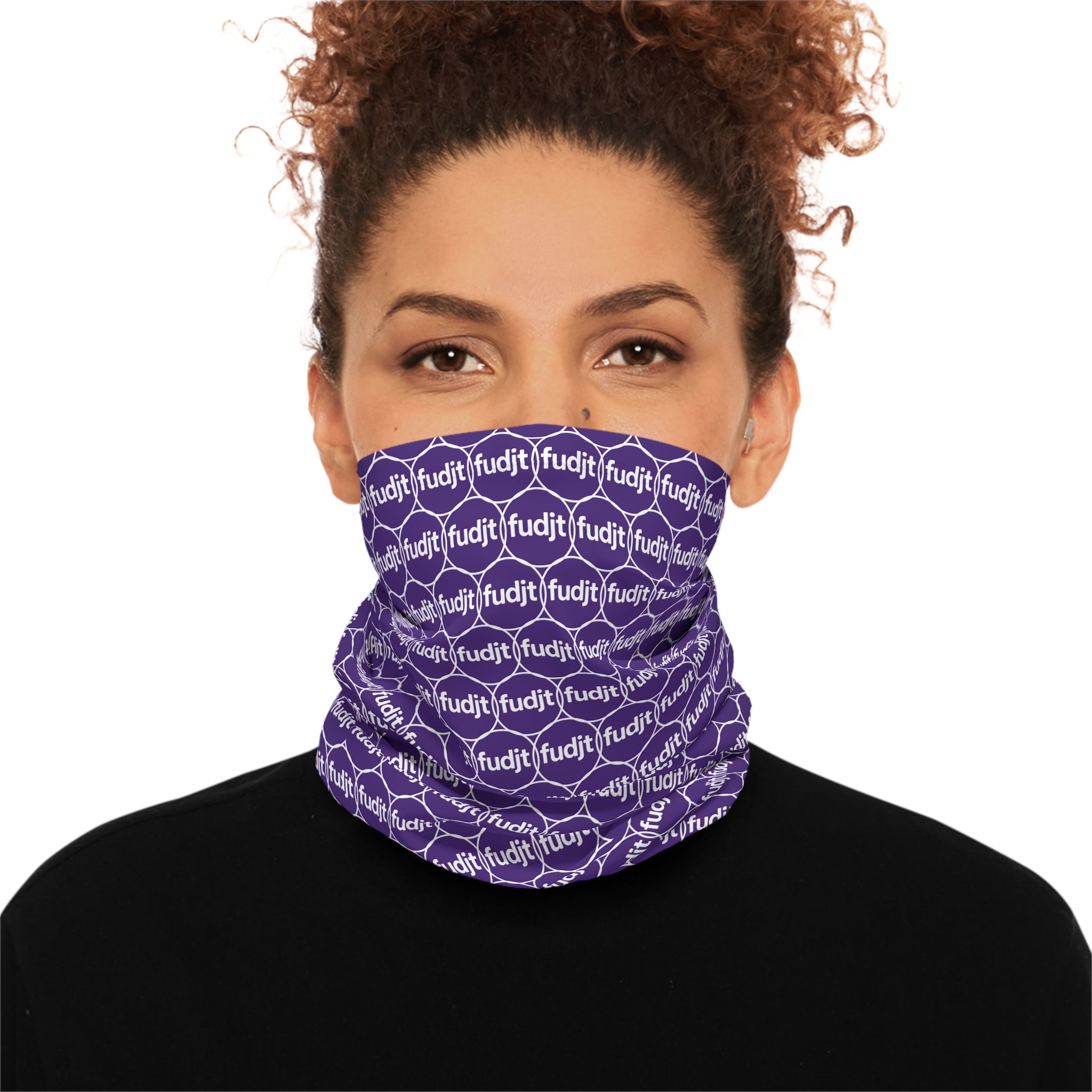 Purple & White fudjt Unbroken Chain 1.25 Neck Gaiter