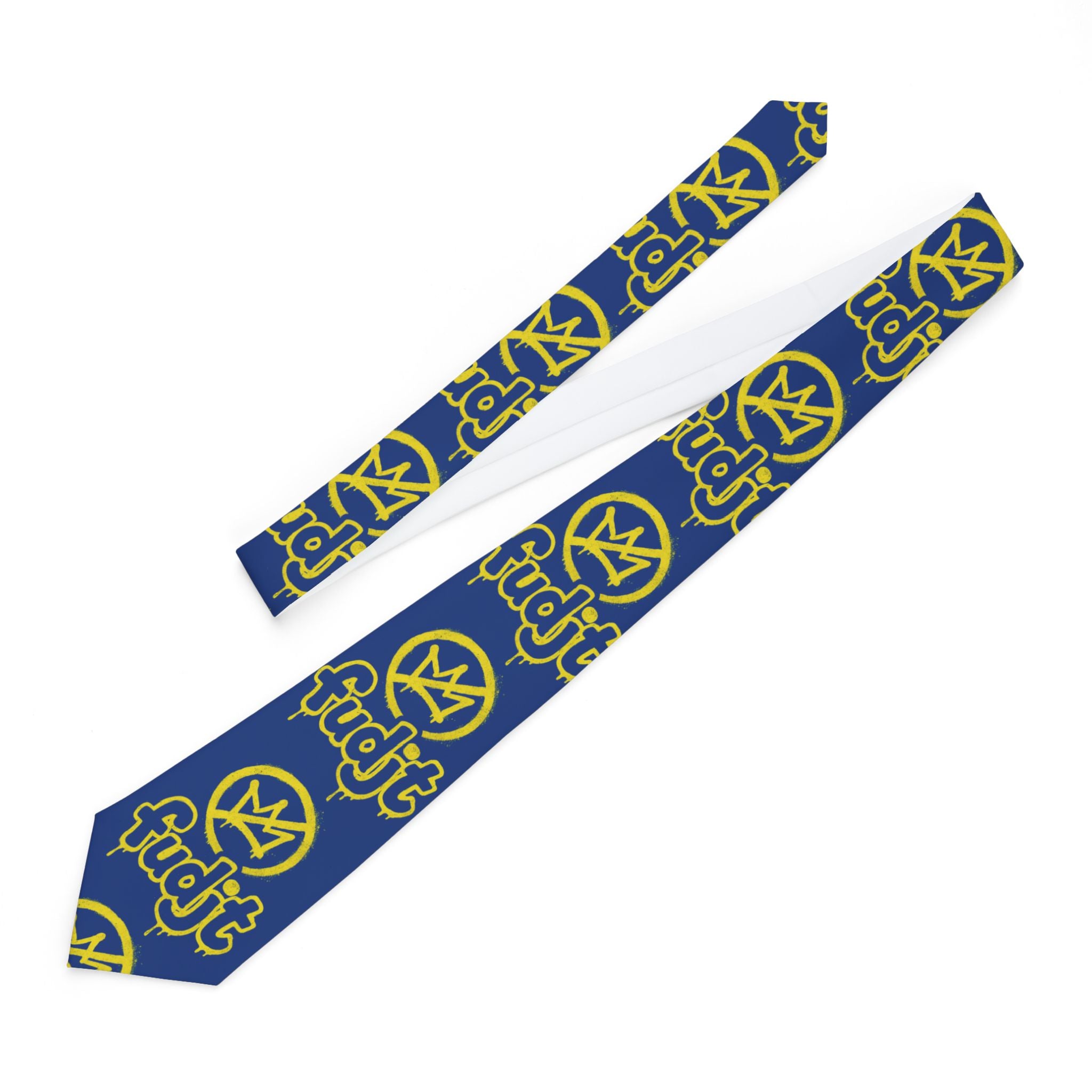 Dark Blue BOLD Golden fudjt No Kings Necktie