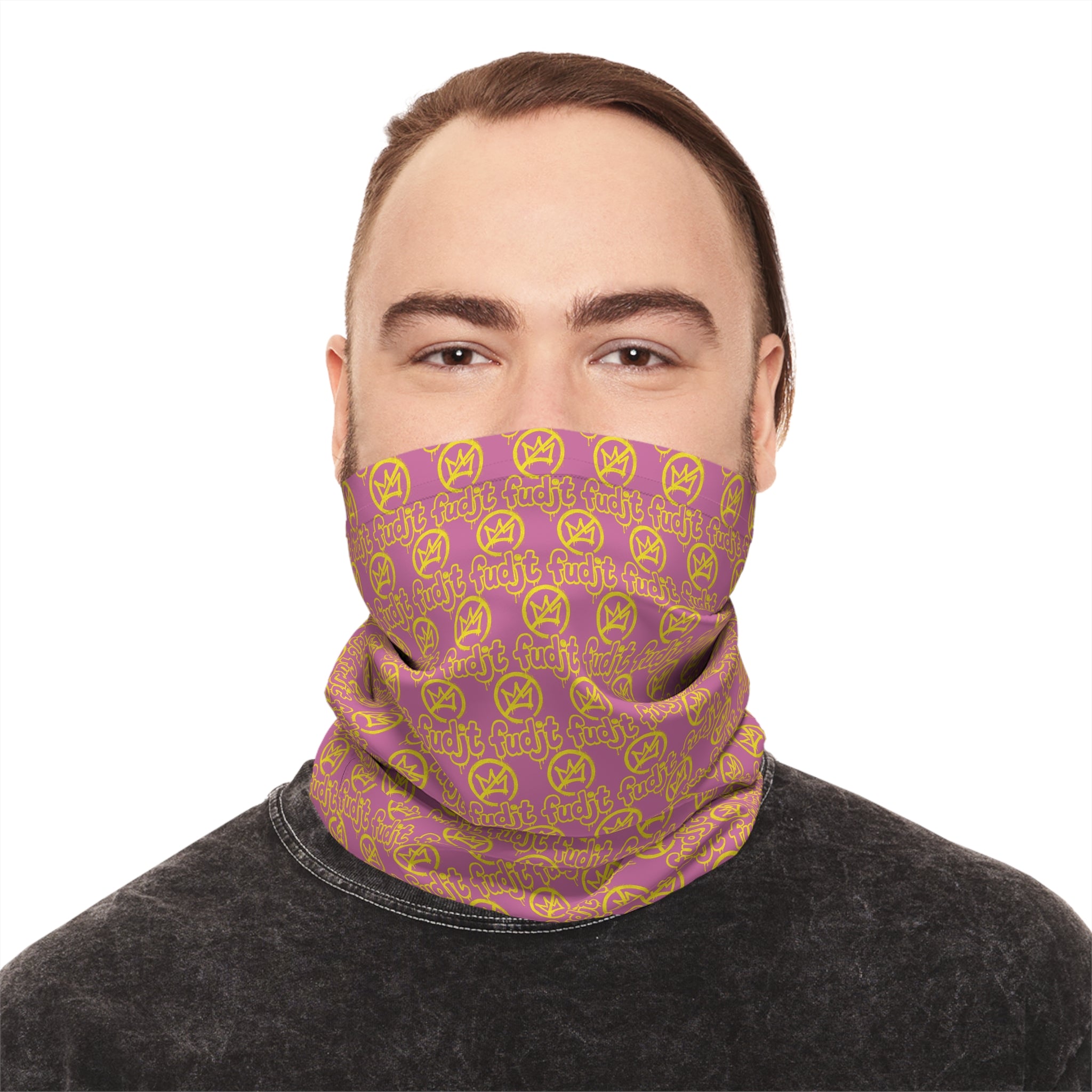 Light Pink Golden fudjt No Kings 1.25 Neck Gaiter