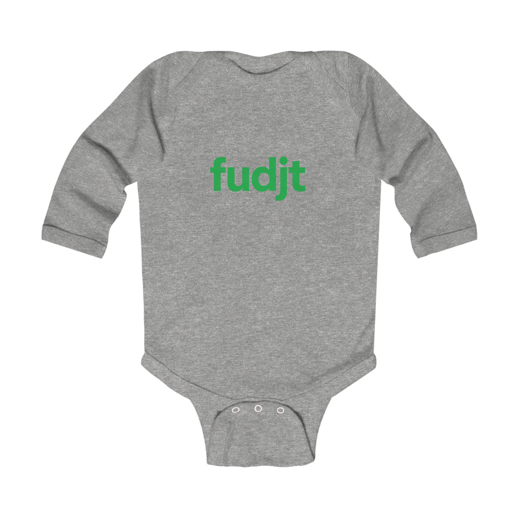 fudjt Baby - Long Sleeve Bodysuit with Green logo - Cute Onesie | 7 Colors