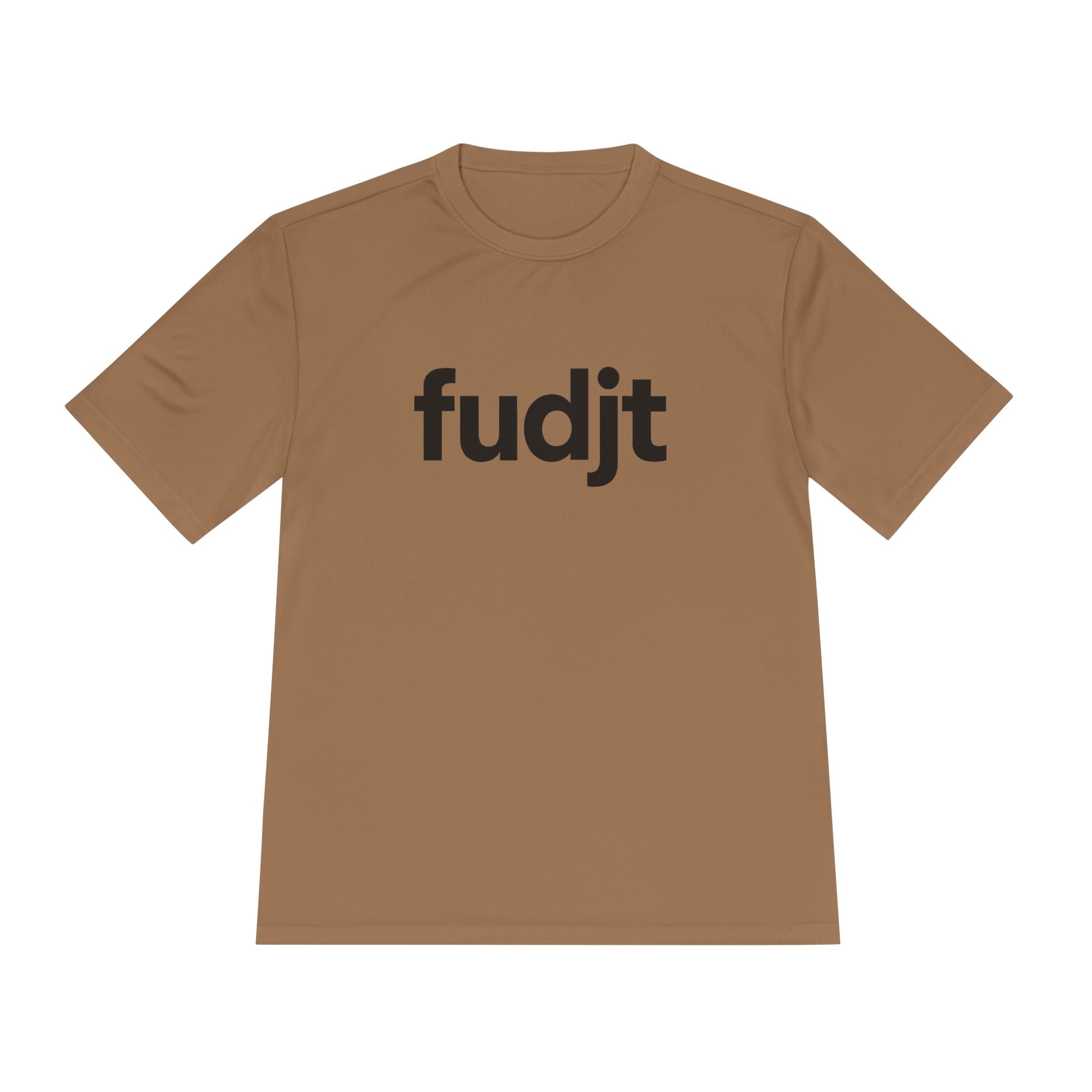 Black fudjt design Moisture Wicking Performance Tee | 12 Colors - view 6 - Woodland Brown