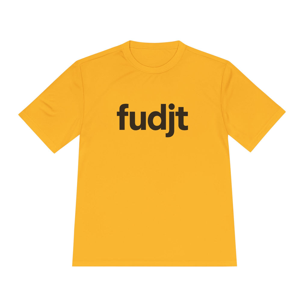 Black fudjt design Moisture Wicking Performance Tee | 12 Colors - view 4 - Gold