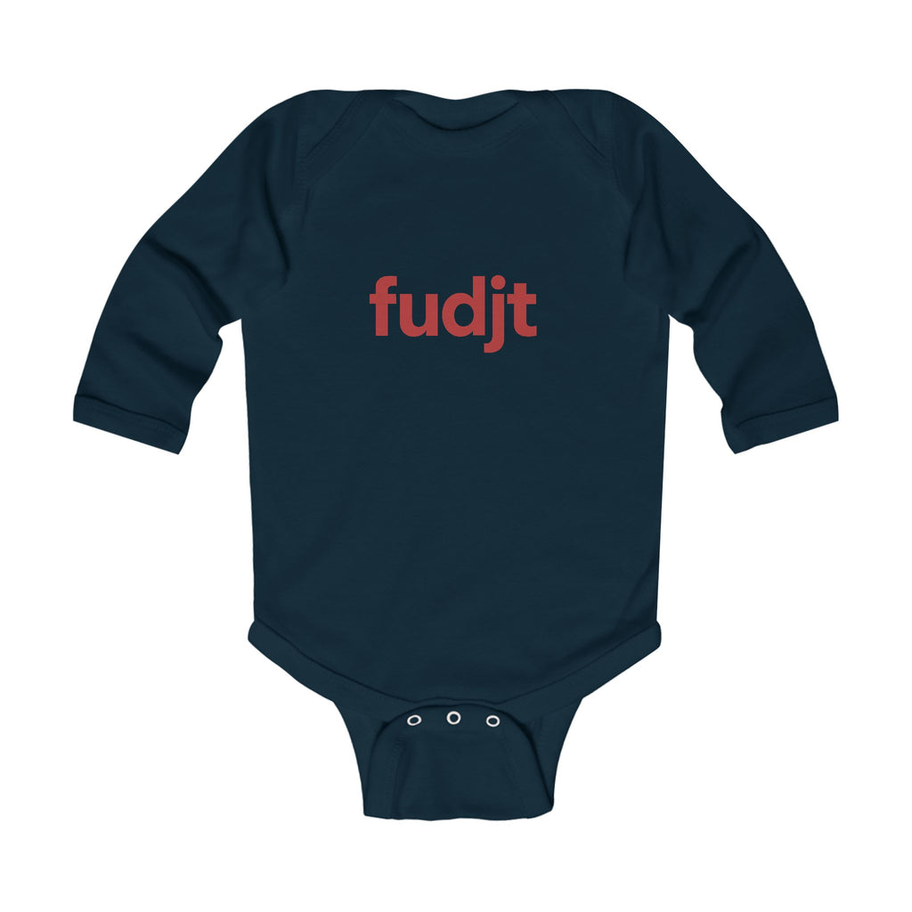 fudjt Baby - Long Sleeve Bodysuit with Red logo - Cute Onesie | 6 Colors