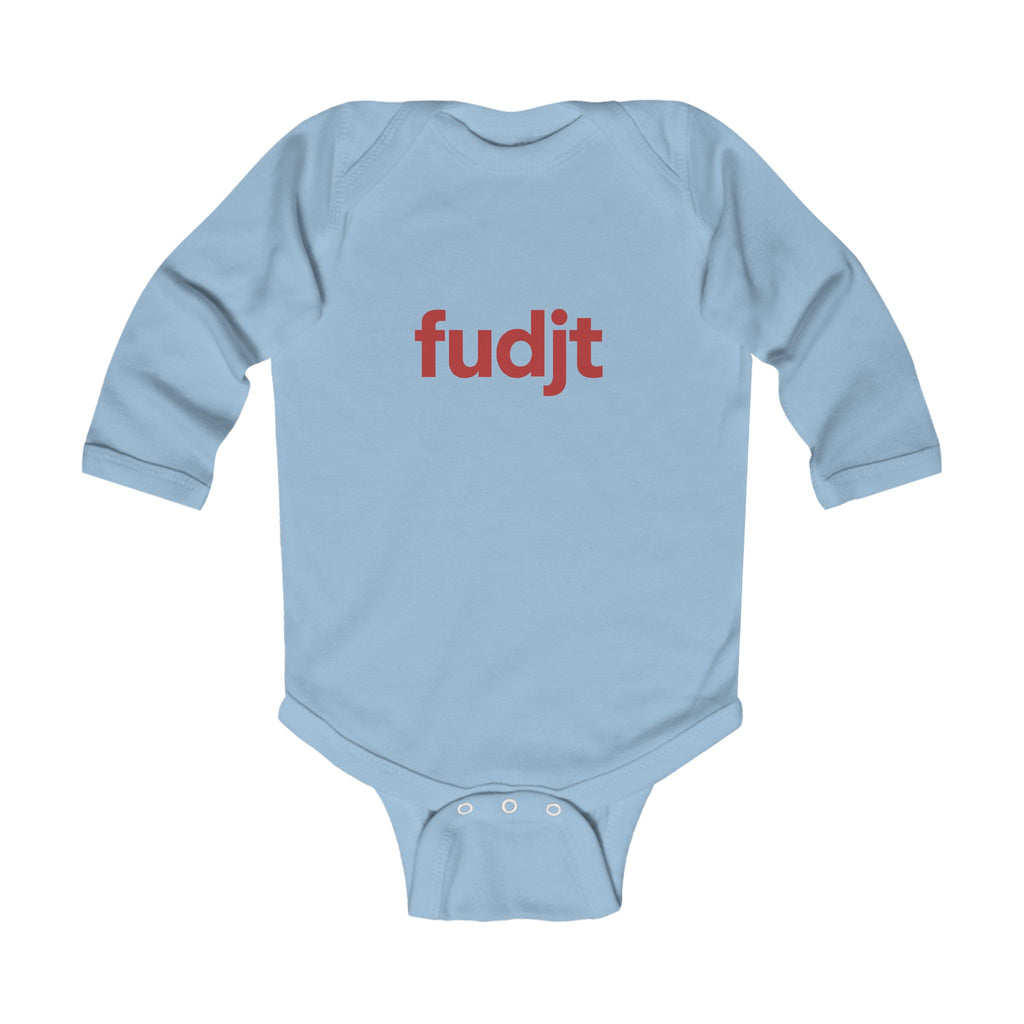fudjt Baby - Long Sleeve Bodysuit with Red logo - Cute Onesie | 6 Colors