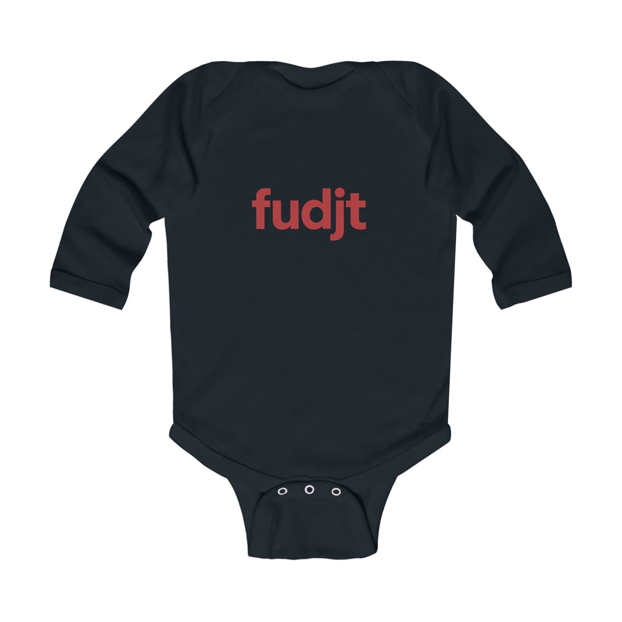 fudjt Baby - Long Sleeve Bodysuit with Red logo - Cute Onesie | 6 Colors
