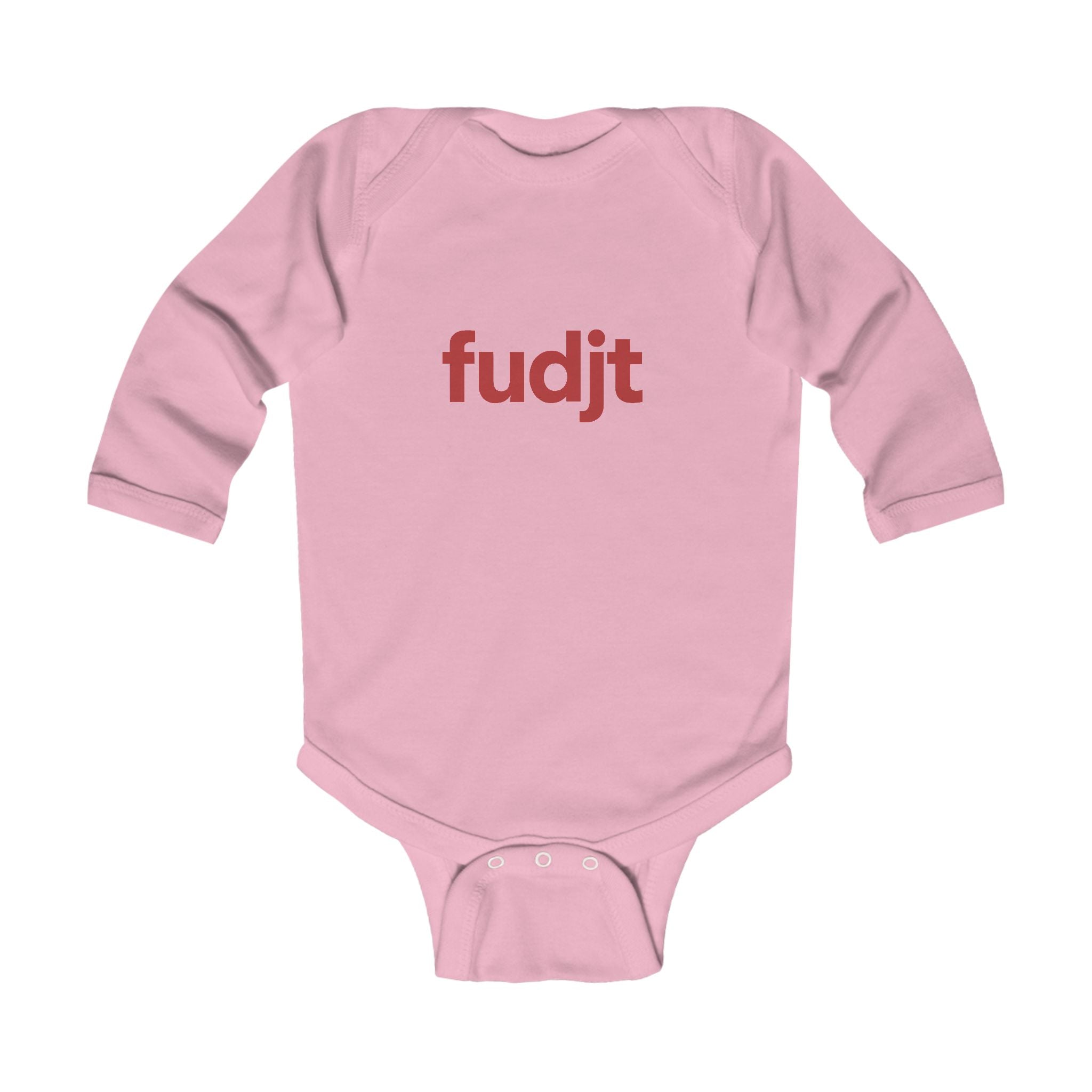 fudjt Baby - Long Sleeve Bodysuit with Red logo - Cute Onesie | 6 Colors