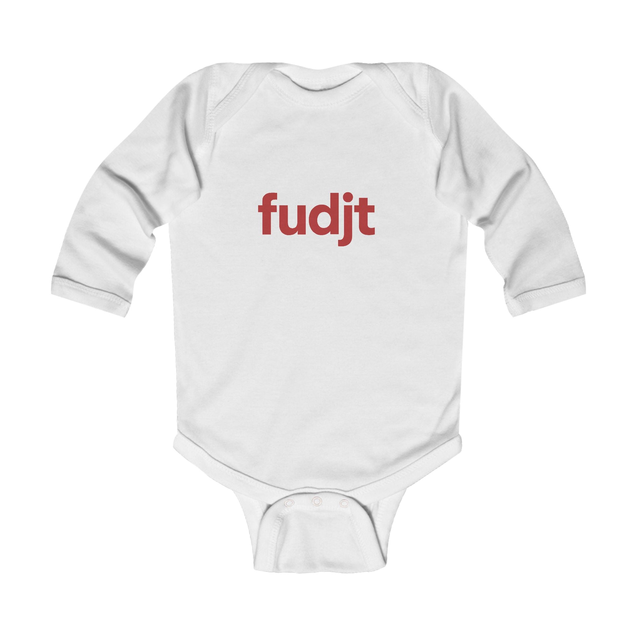 fudjt Baby - Long Sleeve Bodysuit with Red logo - Cute Onesie | 6 Colors