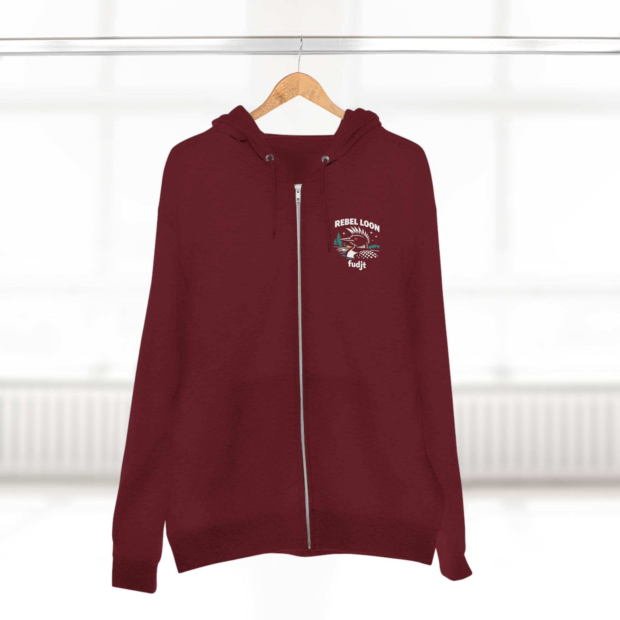 fudjt Rebel Loon Naturescape Zip Hoodie | Front & Back Graphic | 5 Colors