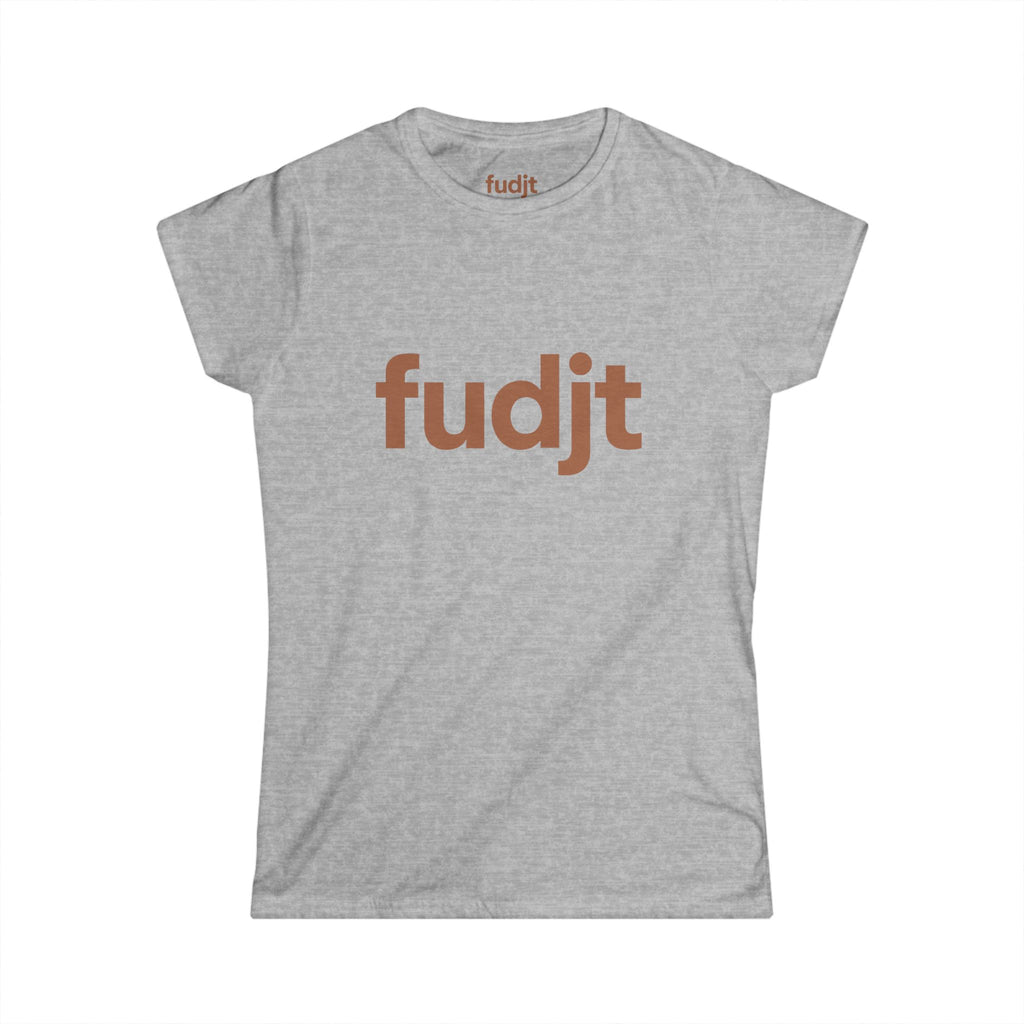 Women's Brown fudjt logo Comfy Stylie Tee | 12 Colors