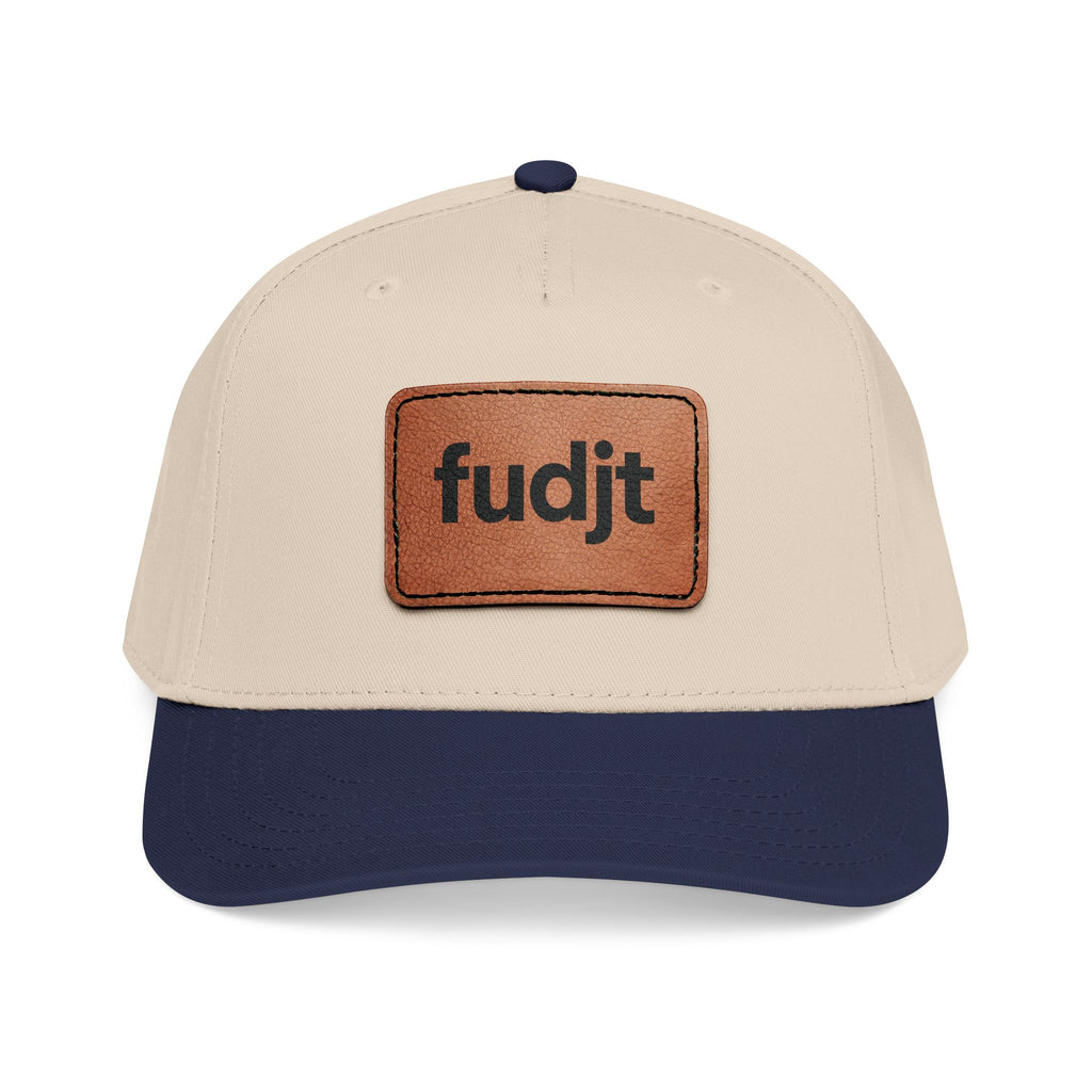 fudjt Leather Patch Baseball Cap — Mid Profile Trucker Hat | 30 Two-Tone Colors