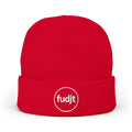 fudjt Circle Knit Beanie | White Embroidery | 5 Colors