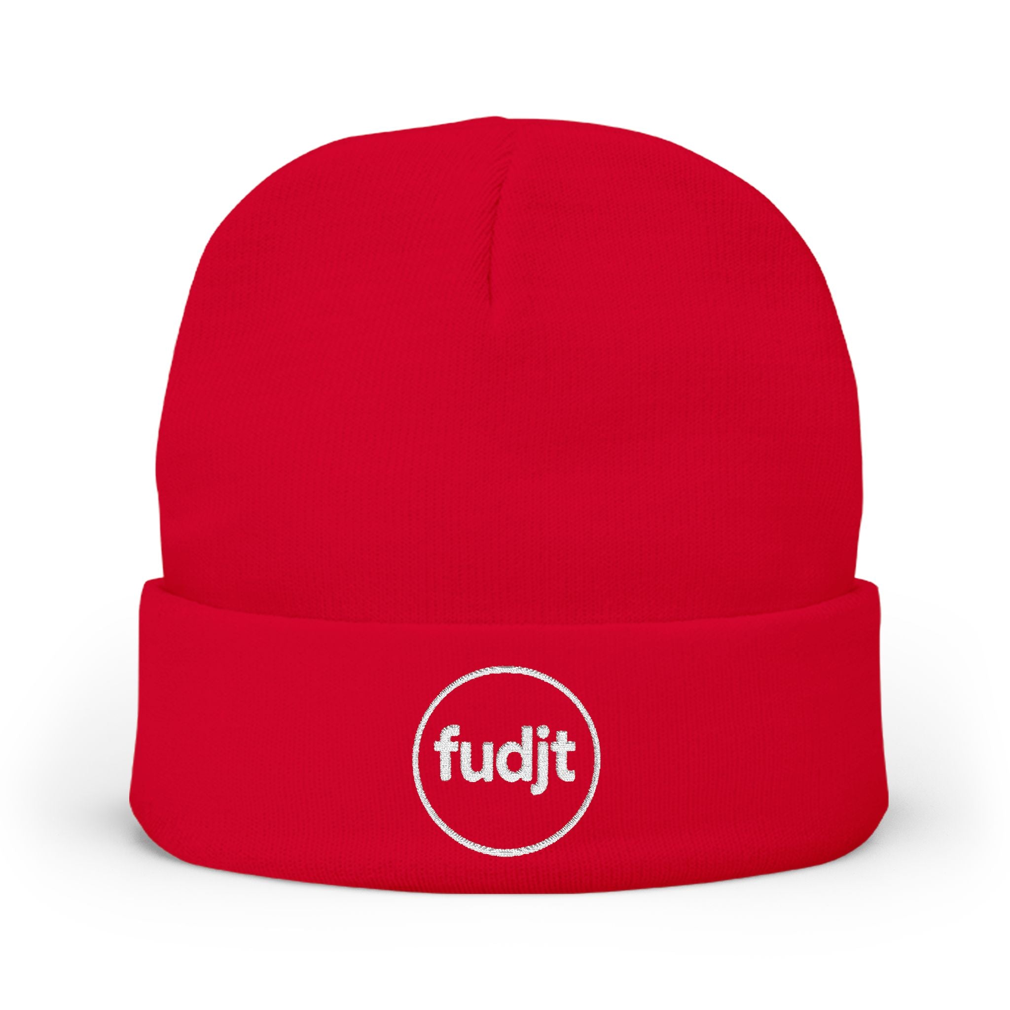 fudjt Circle Knit Beanie | White Embroidery | 5 Colors
