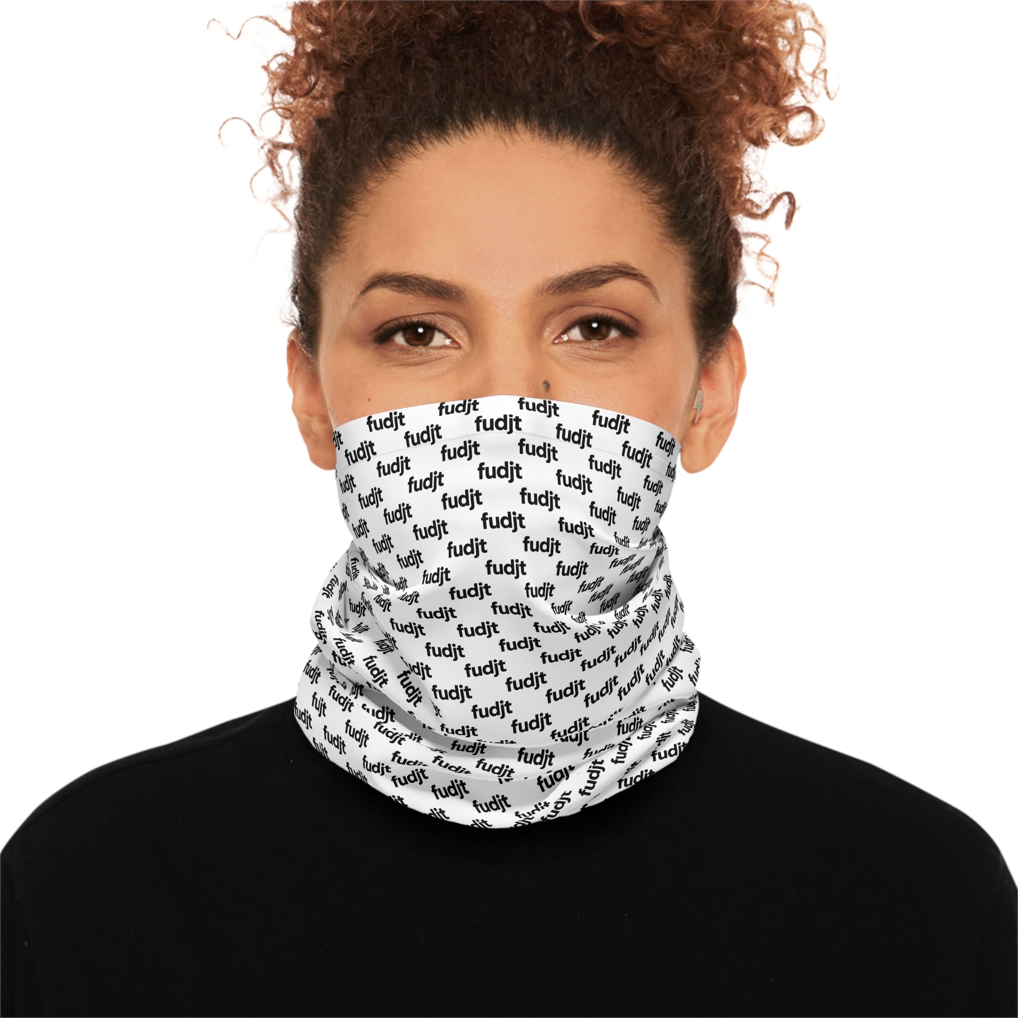 White & Black fudjt Lightweight Neck Gaiter