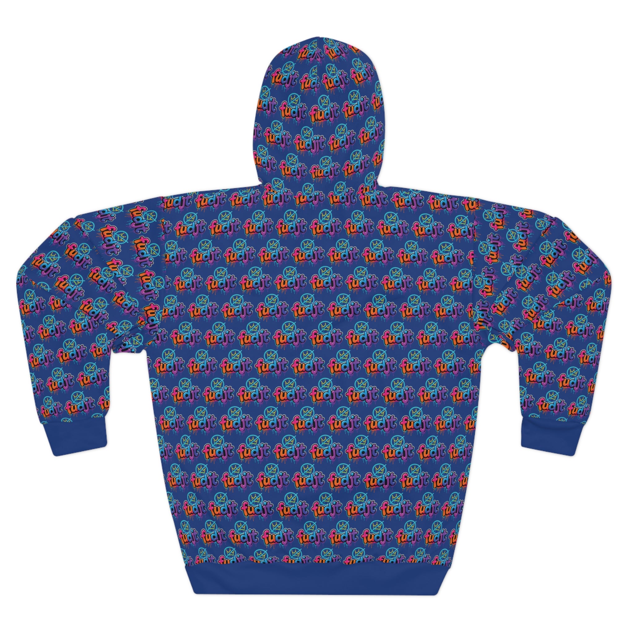 fudjt No Kings Clown Town Hoodie | All Over Dark Blue 2.5