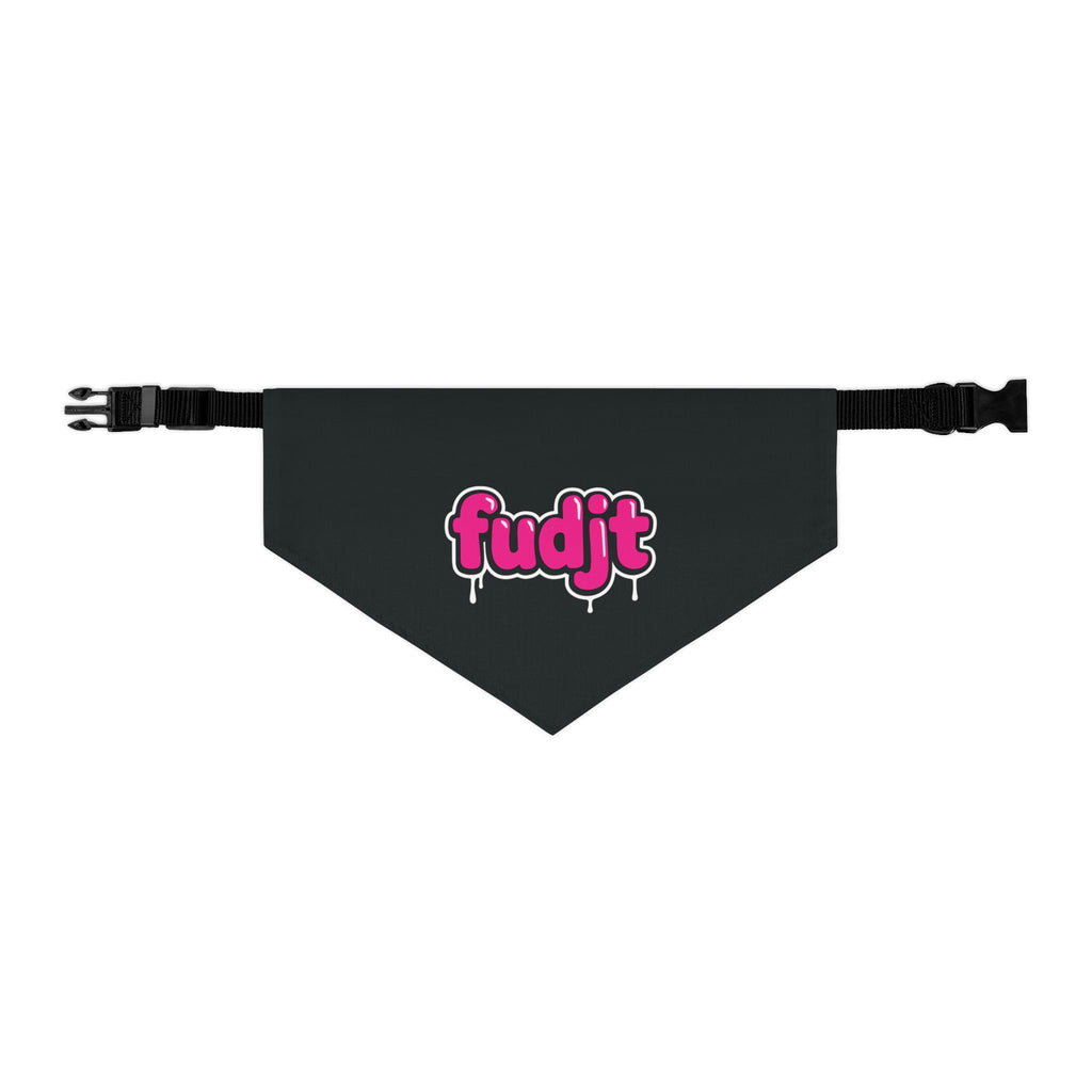 Black fudjt Pink Drip Bandana Collar for Dogs, Cats & More | 4 Sizes